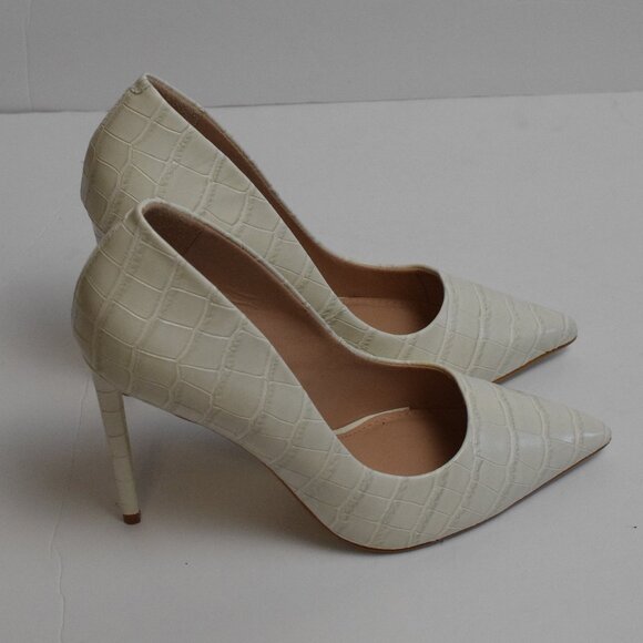 Steve Madden ValaC Crocodile Classy Minimalist Neutral Stiletto Pumps High Heels - Picture 5 of 8